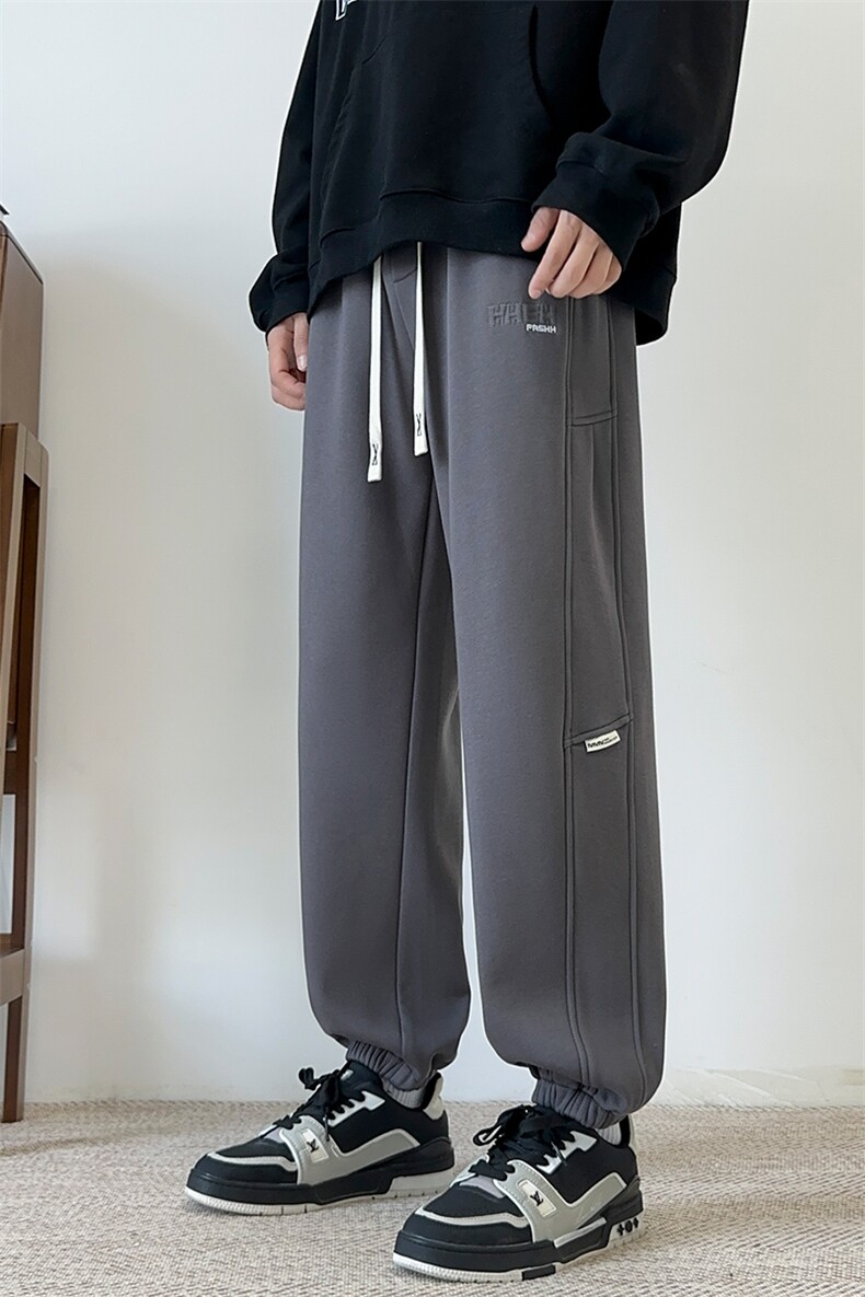 冬季加厚休闲裤2025新款港风休闲潮牌裤子XZ301B-2-CK718P38,男装休闲裤,星座301B-2（原A443-1）