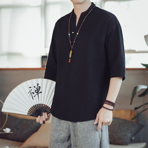 夏季男士风复古唐装名族风T恤A334-T117-P999图片