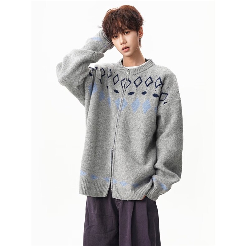 [005]男女开衫外套秋冬新款毛衣休闲圆领针织衫A079-M280-P51,男装针织衫/毛衣,电商A079