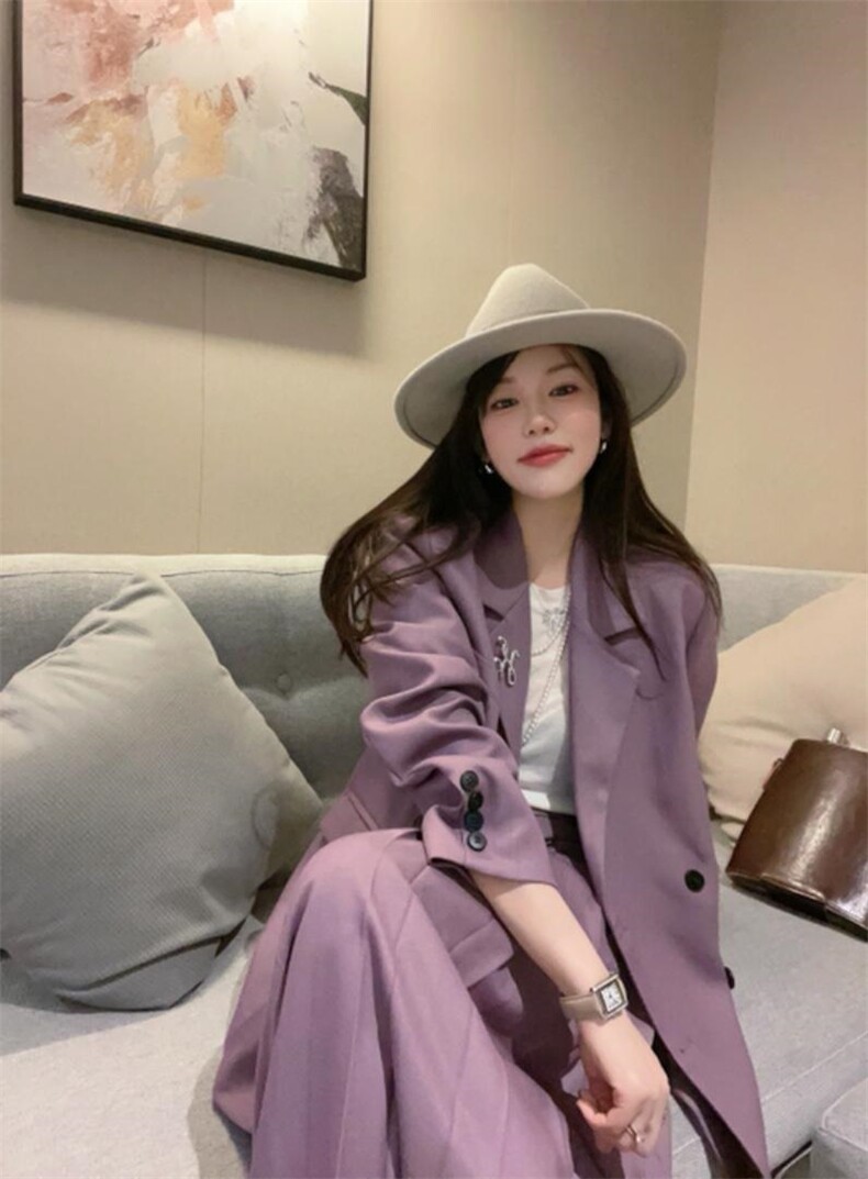 西装搭配半裙yyds，女装西装，唇蔻