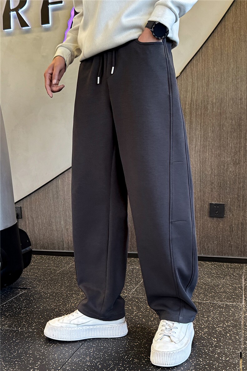 2026新款春季卫裤男宽松直筒美式休闲弯刀裤A313-261051-P68,男装休闲裤,电商A313