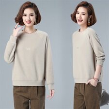 时尚宽松圆领刺绣卫衣女新款韩版百搭显瘦长袖上衣外套秋冬季加绒加厚打底衫，女装卫衣/绒衫，简韵佳