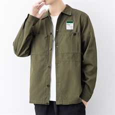 衬衣男新款纯棉工装翻领休闲时尚长袖衬衫XZ310B-3-CY806-P58，男装衬衫，星座310B-3