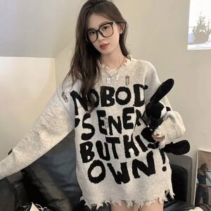 MM138-P65 软糯温柔毛衣女春秋宽松加厚慵懒风bf秋冬内搭针织衫图片