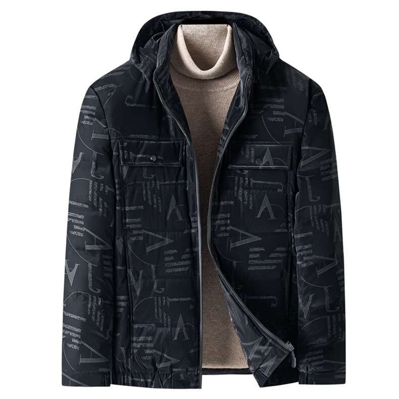 秋冬季可脱卸帽休闲羽绒服男新款中年保暖外套上衣ZL7008-P230图片
