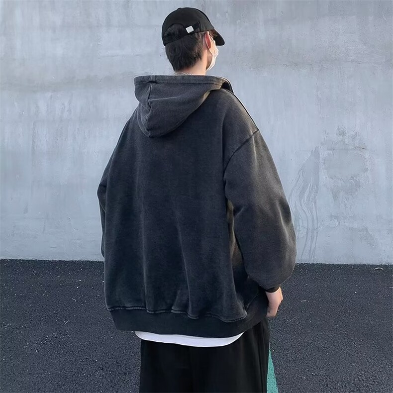 春秋季ins潮牌长袖外套上衣水洗hiphop开衫连帽卫衣男W5110-P55,男装夹克,星座512-2
