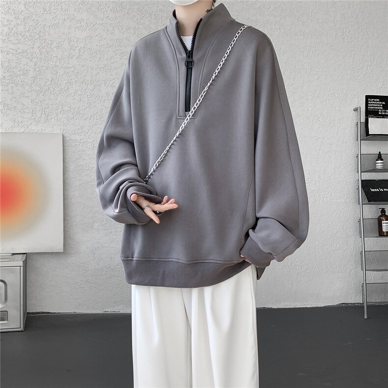 现货WY5532-P46特M-5XL高品质解构拉链立领卫衣,男装卫衣,电商D232