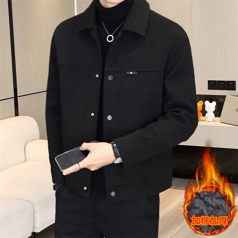 加棉加厚毛呢翻领夹克型男商务休闲青年外套男NM7930-P125,男装夹克,星座310B-3