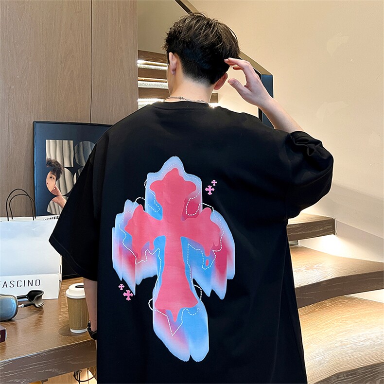量大优供视频220克美式短袖t恤T2582得物直播有280克品质,男装T恤,电商A486