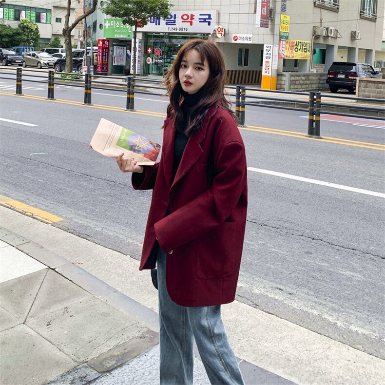 冬装新款加厚BF风西装羊羔毛外套浙宝012,女装西装,金十上