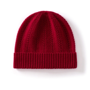 秋冬新款纯色翻边针织圆顶帽时尚百搭图片