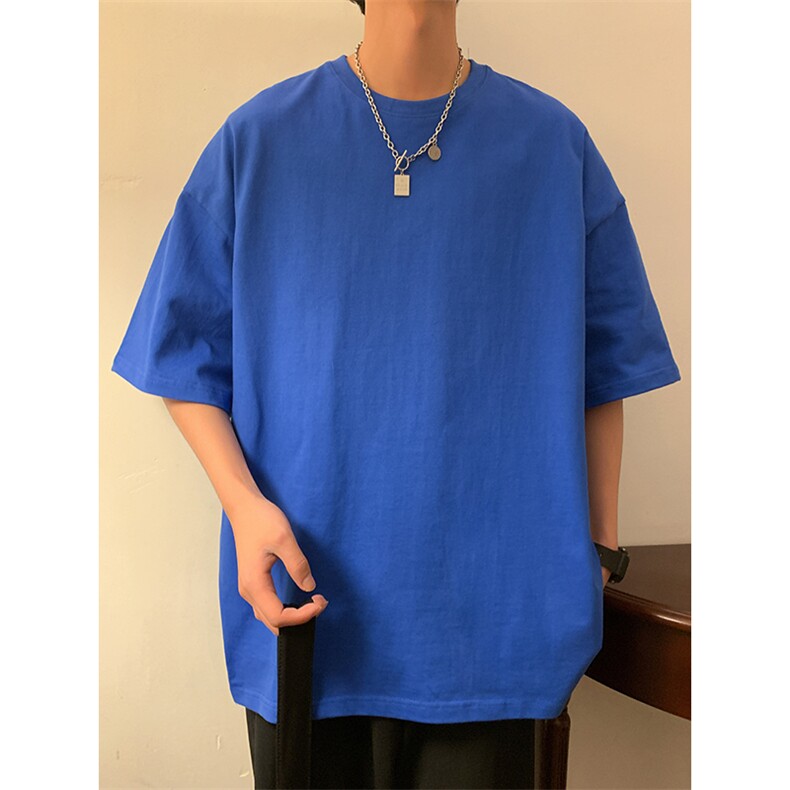 经典款短袖t恤男生夏季薄款纯色百搭基础款潮牌宽松大码半袖上衣,男装T恤,电商A158