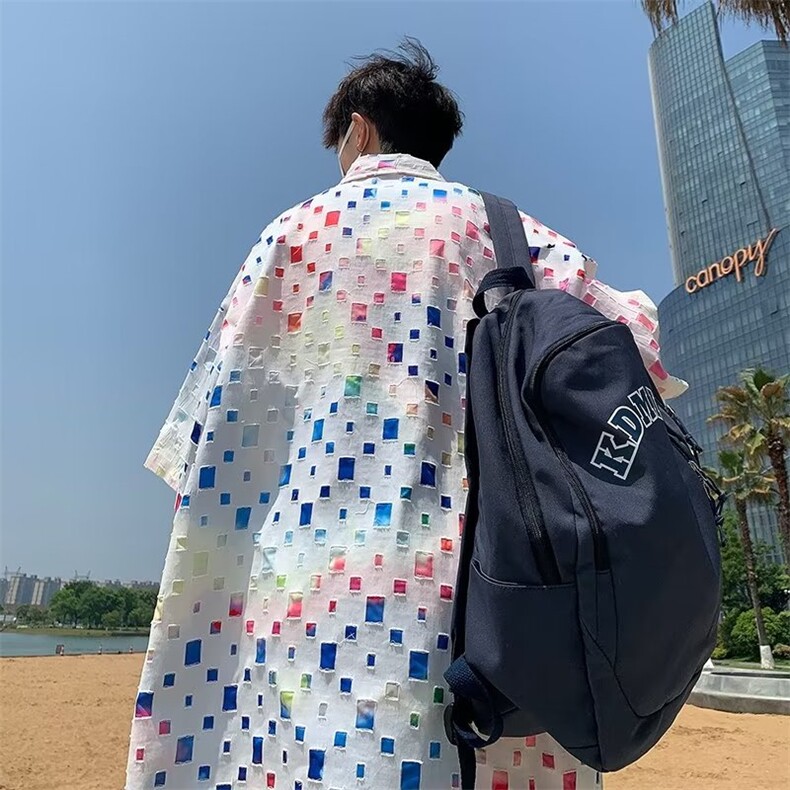 夏季新款衬衫潮流慵懒男方领衬衫外套HC112P65,男装衬衫,星座1116-2