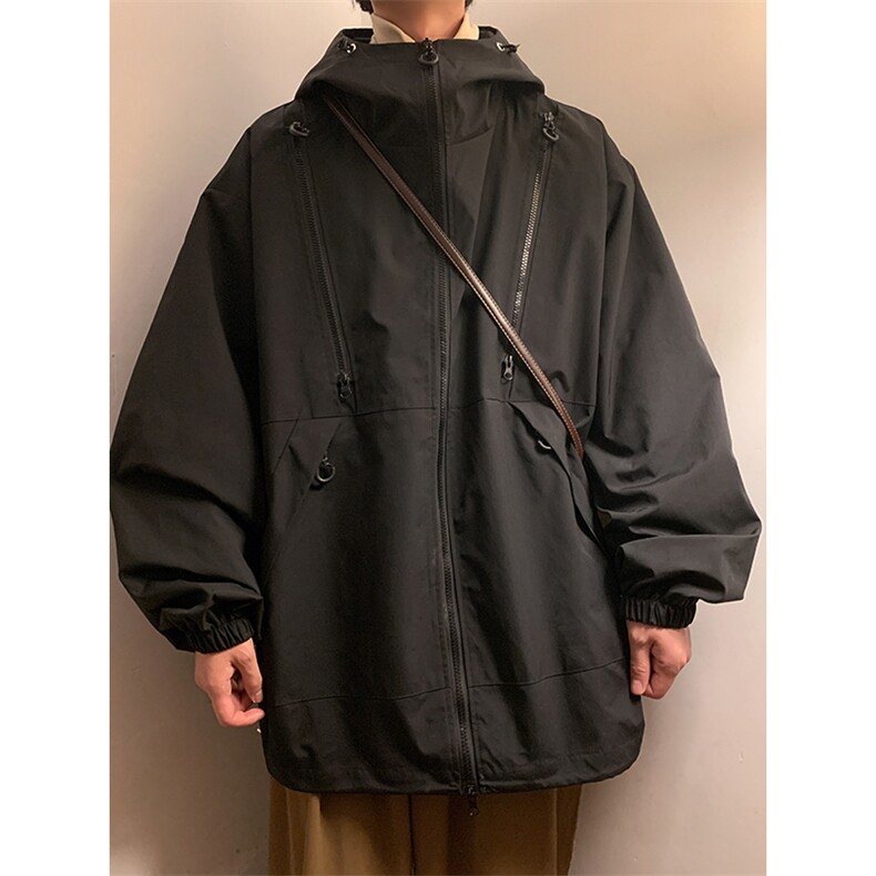 JK8102/P68春装户外新防水冲锋衣男女同款多拉链工装外套连帽上衣图片