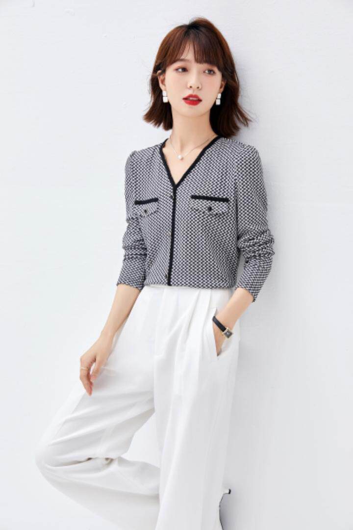 2021秋季新品小香风针织蕾丝上衣，其它，秋子丰色(1F)