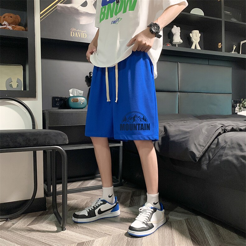 HD74255-P22华夫格短裤男大码宽松五分裤男直筒中裤,男装休闲裤,电商A040