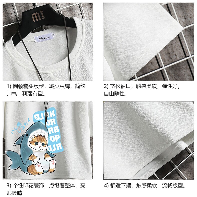 Q11217-P30春夏季七分袖t恤男大码五分袖男短袖中袖网格,男装T恤,电商A040A