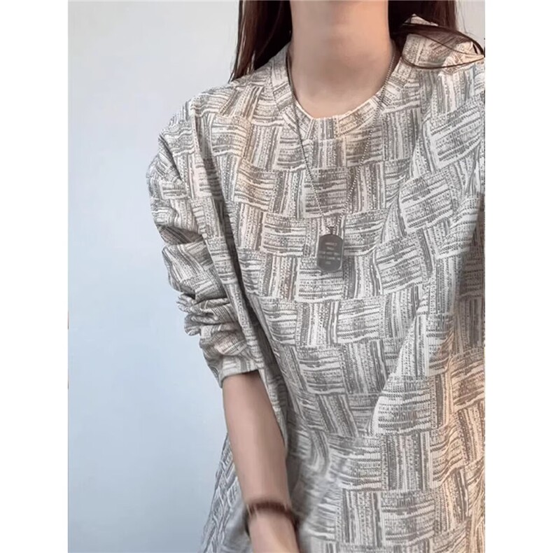 1506/QW1910/P38美式风格纹圆领卫衣宽松休闲长袖打底衫上衣服男,男装T恤,星座1506
