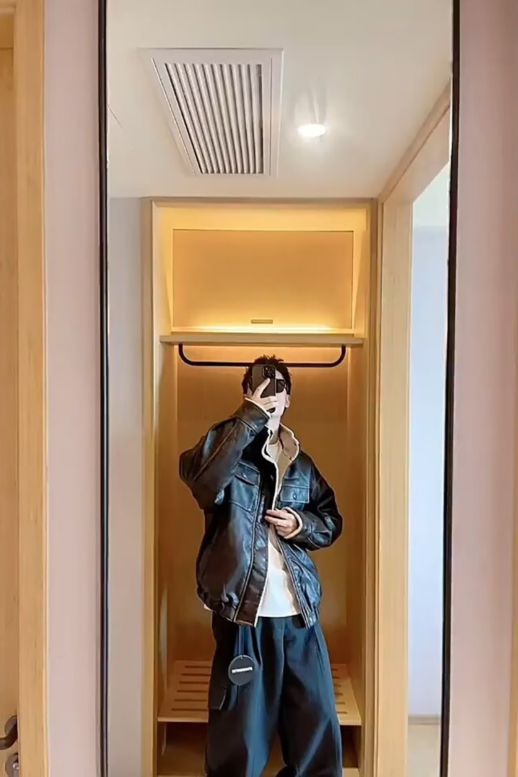 网图做旧复古羊羔毛皮衣棉服工装飞行员棉衣外套A025-SY1187-P125,男装皮衣,电商A025