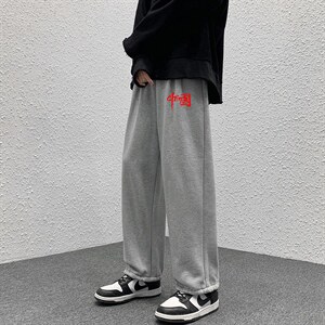 K13276-P35 加绒-P45 可束脚加厚加绒运动裤男大码宽松直筒卫裤男图片