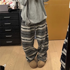 AK1741-P52新款美式慵懒风条纹宽松保暖休闲裤，男装棉衣，星座617A-2