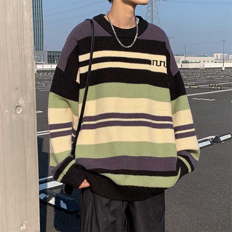 B384P48秋冬男装毛衣时尚休闲宽松打底衫条纹鹿毛绒,男装针织衫/毛衣,星座512-6