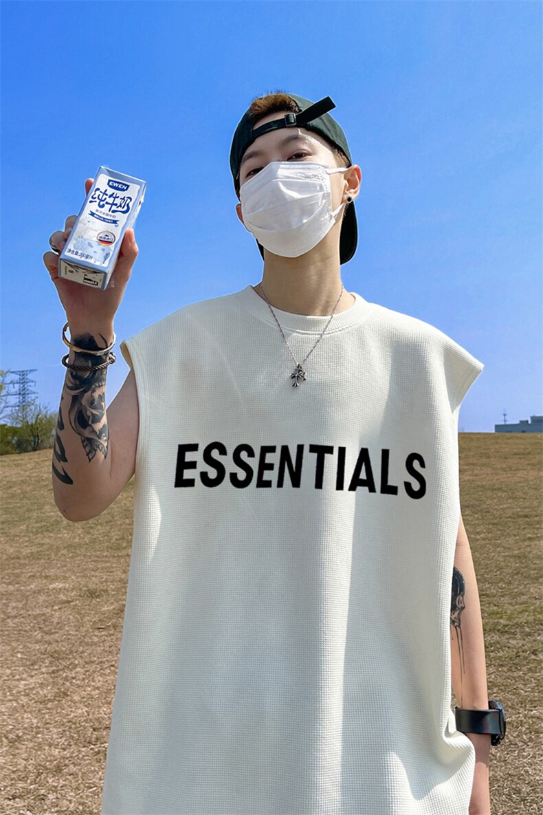 华夫格背心高品质重磅220克ess印花HB706-P25控38（抖音不可售）,男装背心/马甲,星座508（原C305）