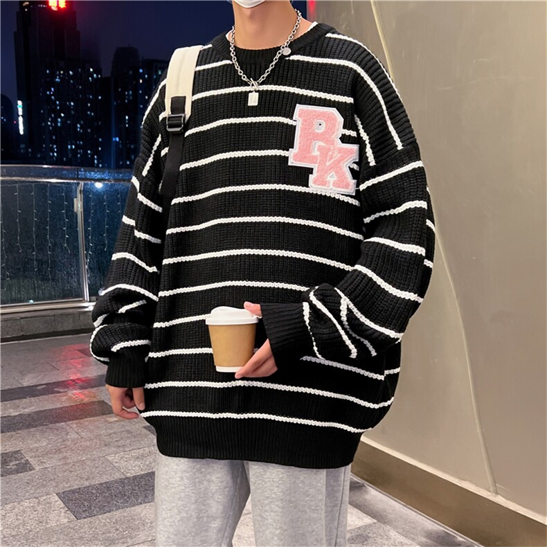 毛衣男女字母绣花秋新ins宽松百搭针织衫长袖MY0987-P48,男装针织衫/毛衣,星座308B-1