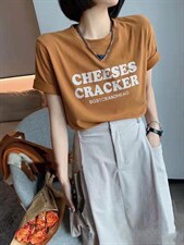 2022新款韩版修身显瘦短袖T恤简约时尚，女装T恤，L·H·X