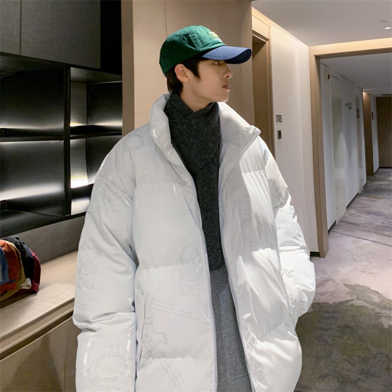亮面反光图案冬季新款男士潮流休闲加厚棉衣外套XZ109-6006-108,男装棉衣,星座109-1
