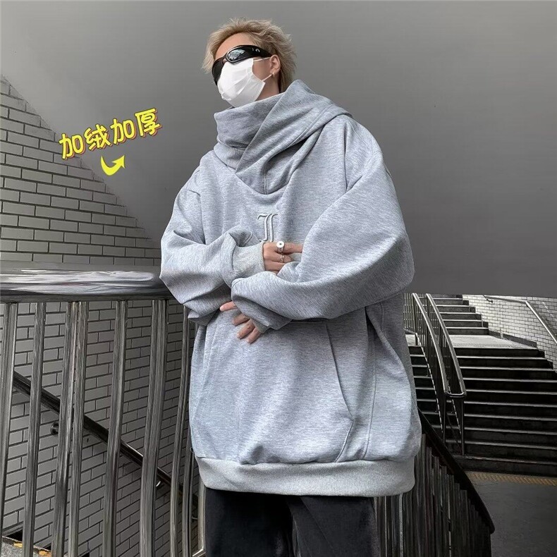 社恐卫衣男重磅硬挺大帽子连帽衫加绒外套W86999-p45加绒55,男装卫衣,星座1008