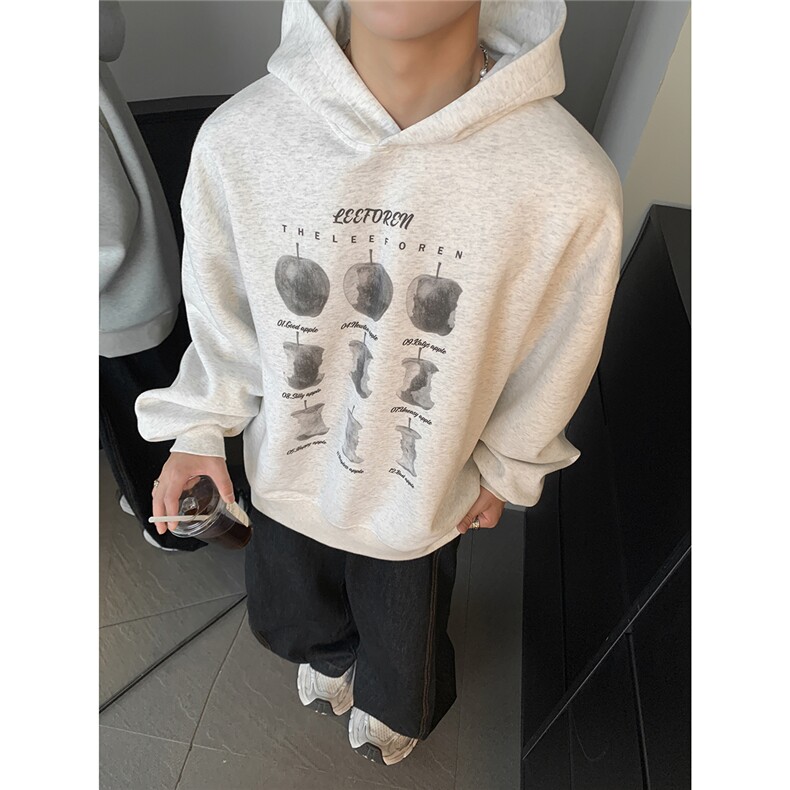 美式复古拉苹果连帽卫衣男女秋季新款宽松套头外套W501-p45,女装短外套,电商C307