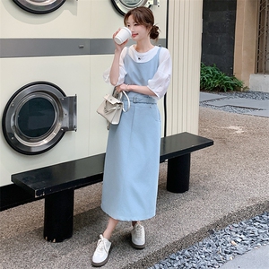 新款2025年夏季两件套背带裙P165K239图片