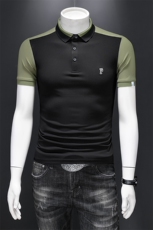 2025夏季拼接字母刺绣夏季短袖T恤翻领Polo衫T0263-P45，男装T恤，电商D342