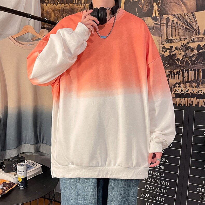 渐变染色卫衣秋冬款连帽ins港风宽松潮流百搭衣服外套W1329-P30,男装卫衣,星座512-4