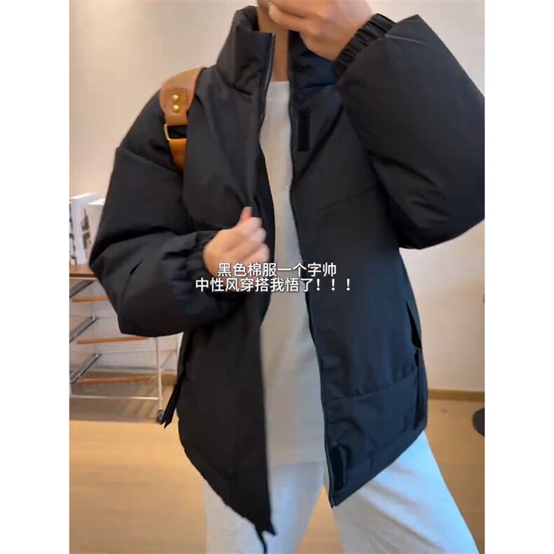现货美式高街休闲夹克冬季立领纯色三防户外工装加厚棉服外套,男装夹克,电商A486
