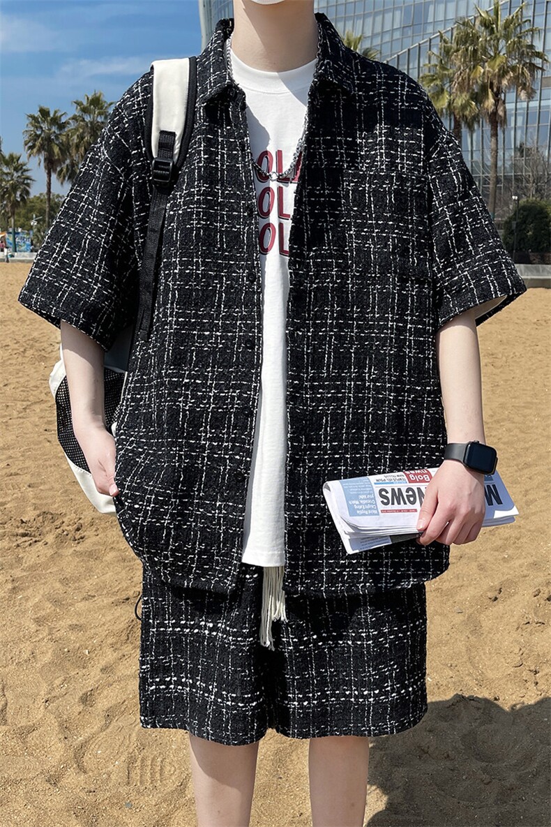 精品小香风衬衫式翻领夹克男潮大码宽松痞帅外套毛呢衬衣A012/p75,男装夹克,电商A012