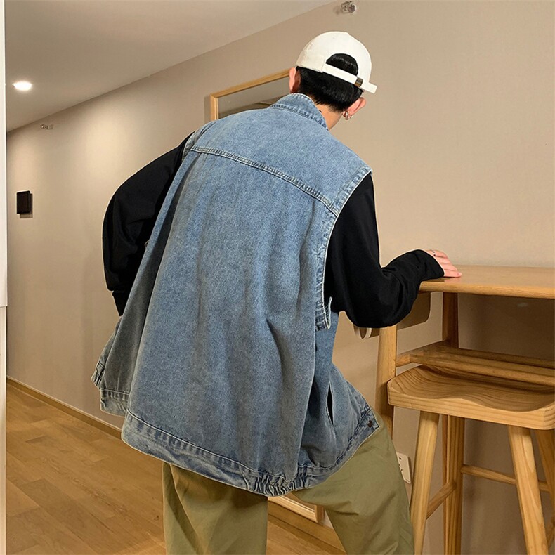 男春季新款韩版潮流立领牛仔马甲W083P60,男装背心/马甲,星座1116-2