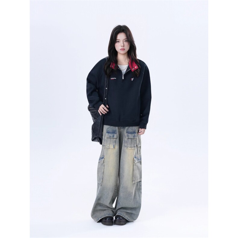5597-P55新款潮牌宽松百搭简约长袖卫衣男女同款,女装卫衣/绒衫,星座617A-2