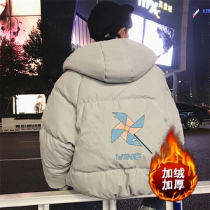 MY16112-P100 加厚加绒连帽棉衣男大码棉服男面包服男图片