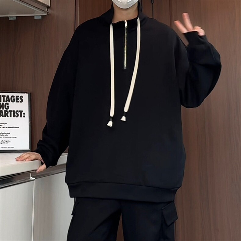 WY5021/P65春装新款高品质不起球个性套头卫衣男潮流宽松上衣外套,男装卫衣,电商A141