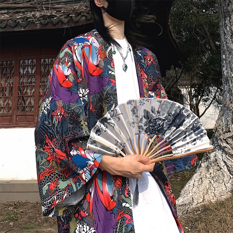 现货24夏季 大码新中式防晒服道袍男女开衫冰丝薄外套潮 F20/P40图片