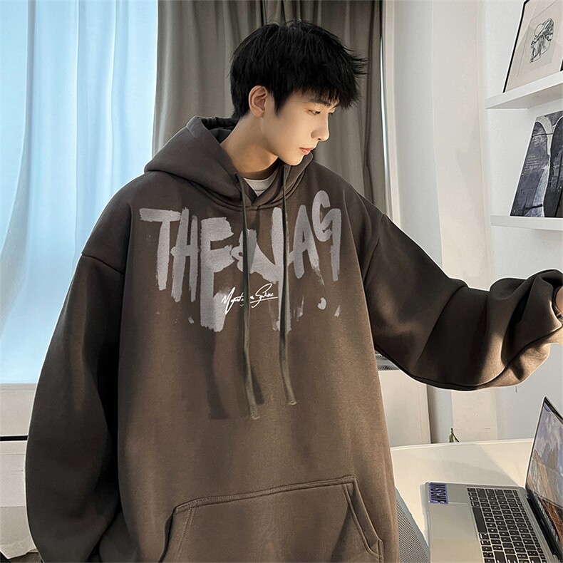 抖音得物供货可提供视频秋冬重磅美式宽松连帽卫衣DL2003,男装卫衣,电商A486