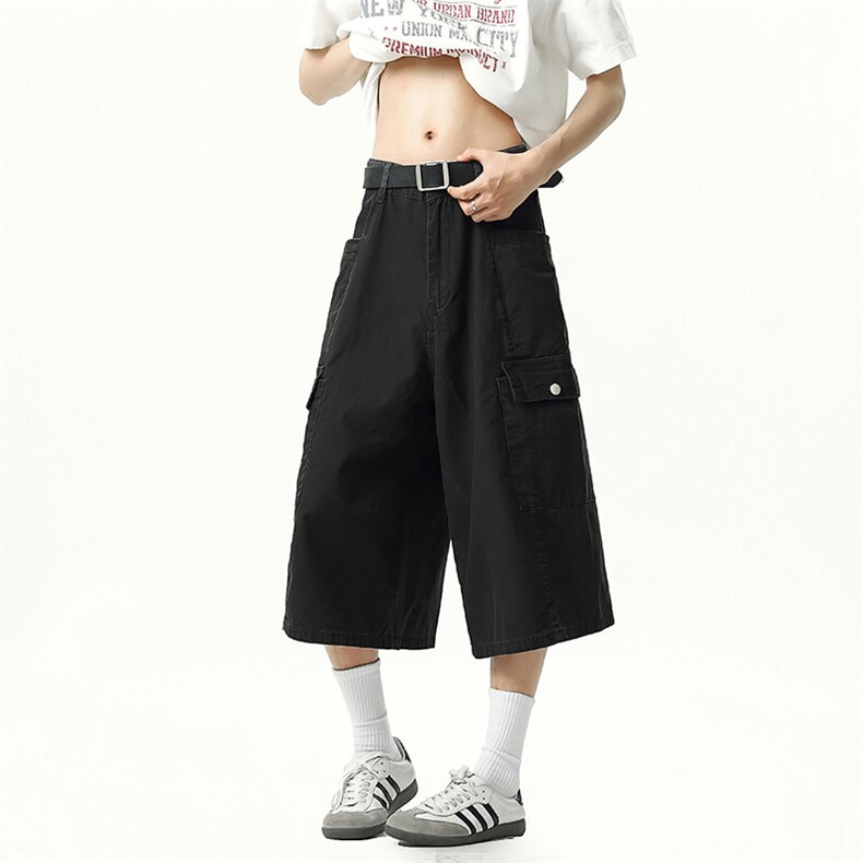 纯棉水洗工装裤七分裤短裤休闲裤A014-DY25262-P50控68,男装牛仔裤,电商A014