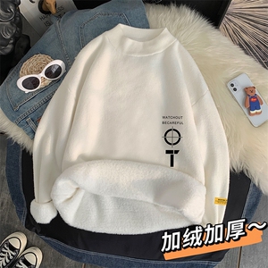 M18114-P45 加绒款-P65半高领毛衣男士大码针织衫男毛线衣男图片