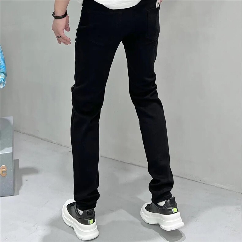 高端牛仔裤男破洞新款弹力修身小脚百搭时尚休闲裤子ZG935P34,男装牛仔裤,星座1112-1
