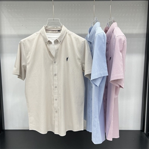 FN25057短袖衬衫2025夏季男士棉短袖衬衣刺绣保罗标纯棉衬衣图片