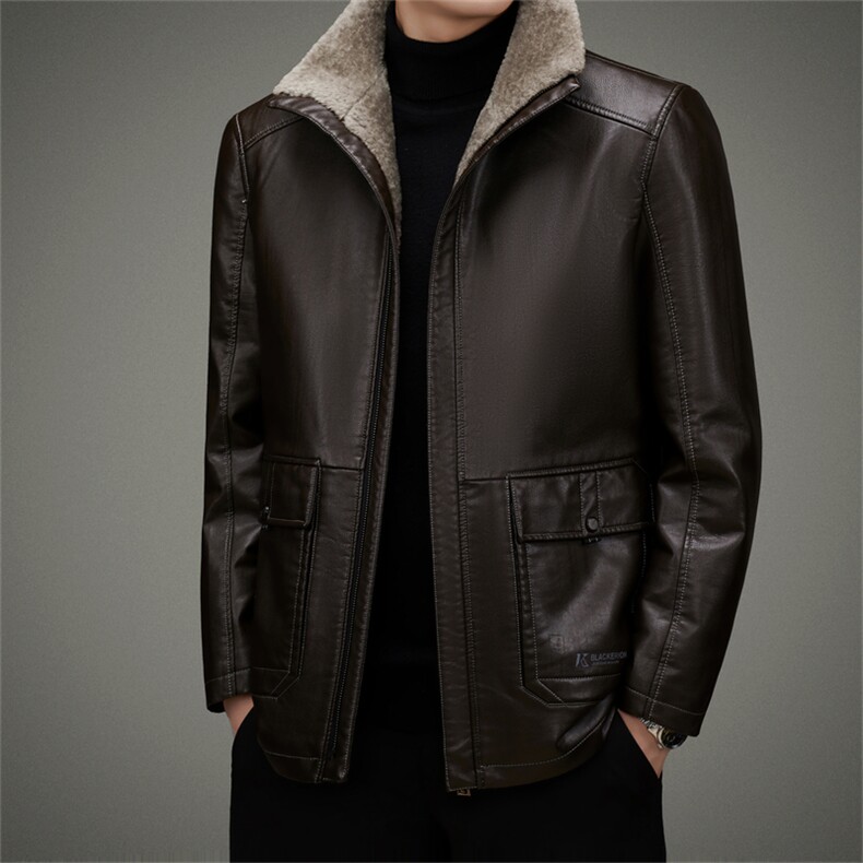 AW2252钱塘2020-3中年男士秋冬季羽绒厚款商务休闲夹克外套P210,男装皮衣,钱塘207-3