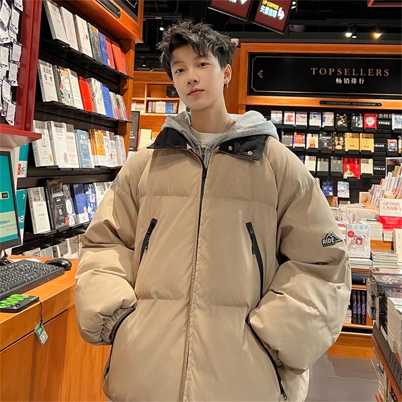 电商DSA028-MY2302P105冬季新款拉链设计棉衣外套面包服男,男装棉衣,电商A028