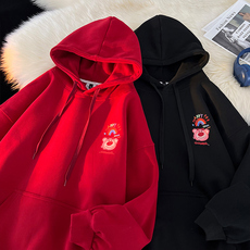 420克华棉复合银狐绒连帽印花加绒卫衣1611B-WY12-P55加绒，男装卫衣，星座1611B